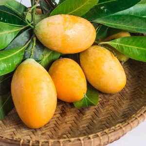 Bu Ebermanica, Thailand summer fruit in basket on white background